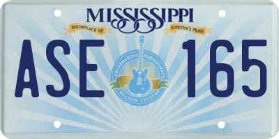 MS license plate ASE165