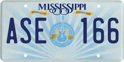 MS license plate ASE166