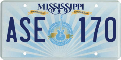 MS license plate ASE170