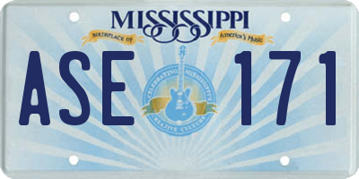 MS license plate ASE171