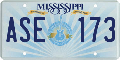 MS license plate ASE173