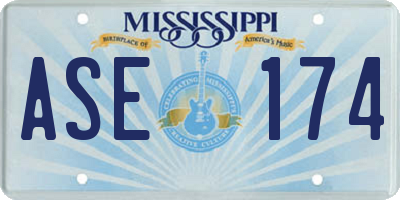 MS license plate ASE174