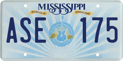 MS license plate ASE175