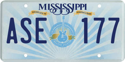MS license plate ASE177