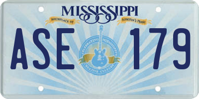 MS license plate ASE179