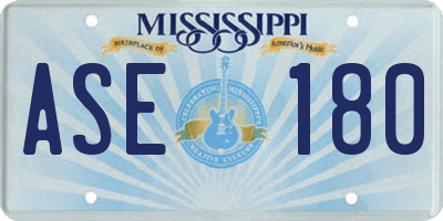 MS license plate ASE180