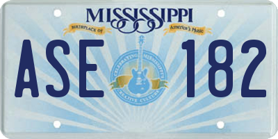 MS license plate ASE182