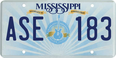 MS license plate ASE183