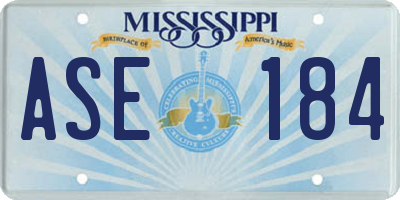 MS license plate ASE184