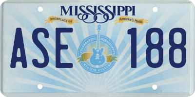 MS license plate ASE188