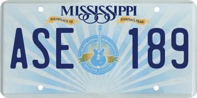 MS license plate ASE189