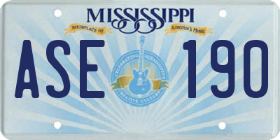 MS license plate ASE190