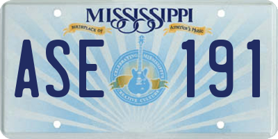 MS license plate ASE191