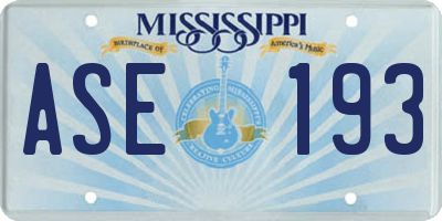 MS license plate ASE193