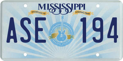 MS license plate ASE194
