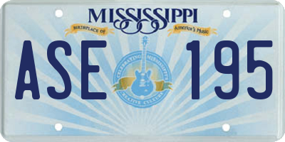 MS license plate ASE195