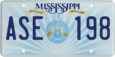 MS license plate ASE198