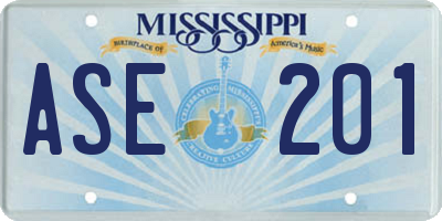 MS license plate ASE201