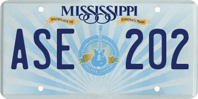 MS license plate ASE202
