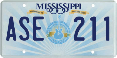 MS license plate ASE211