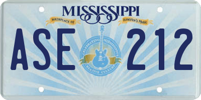MS license plate ASE212