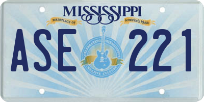 MS license plate ASE221