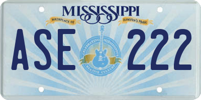 MS license plate ASE222