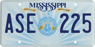 MS license plate ASE225