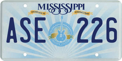 MS license plate ASE226