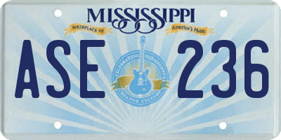 MS license plate ASE236