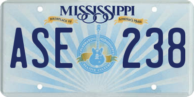 MS license plate ASE238