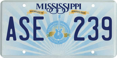 MS license plate ASE239
