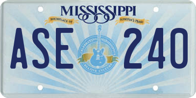 MS license plate ASE240