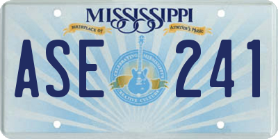 MS license plate ASE241