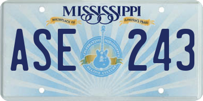 MS license plate ASE243