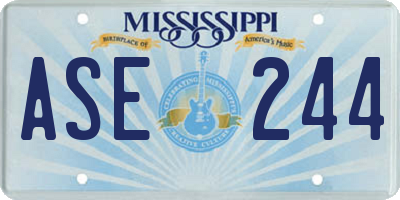 MS license plate ASE244