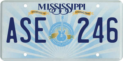 MS license plate ASE246