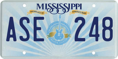 MS license plate ASE248
