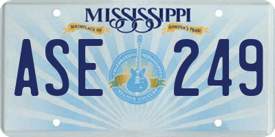 MS license plate ASE249
