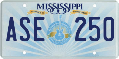 MS license plate ASE250
