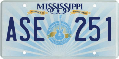 MS license plate ASE251