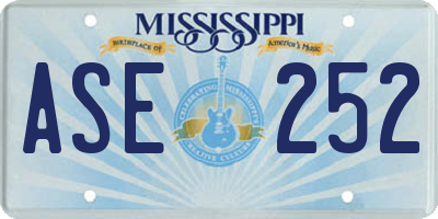 MS license plate ASE252