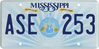 MS license plate ASE253