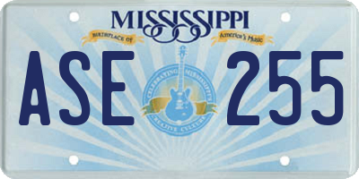 MS license plate ASE255