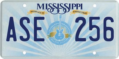 MS license plate ASE256