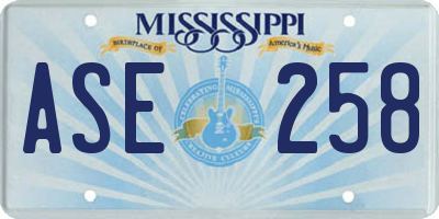MS license plate ASE258