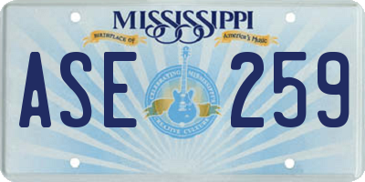 MS license plate ASE259