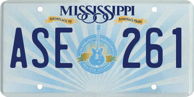 MS license plate ASE261