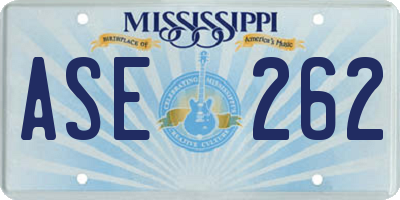 MS license plate ASE262