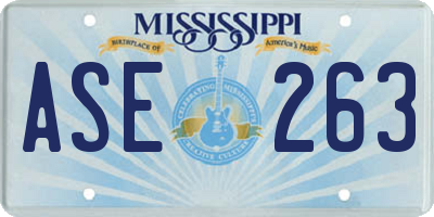 MS license plate ASE263